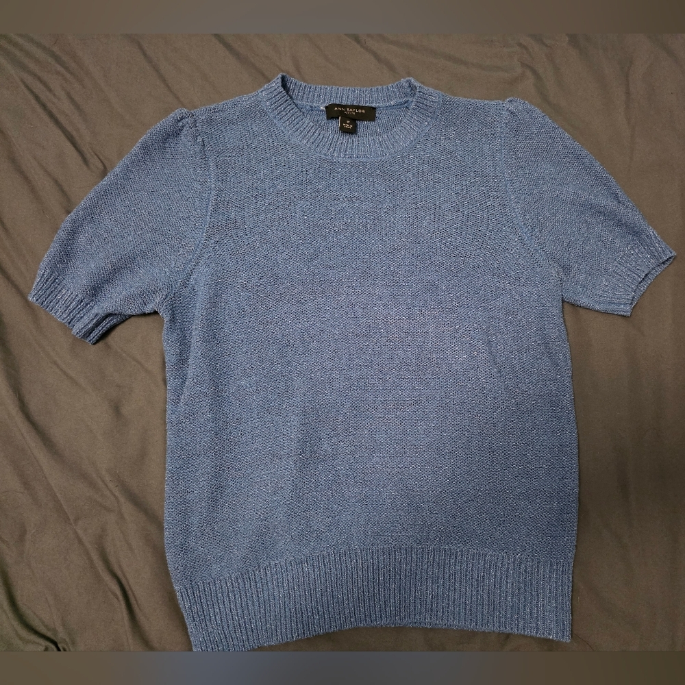 Ann Taylor Classic Blue Crewneck Sweater